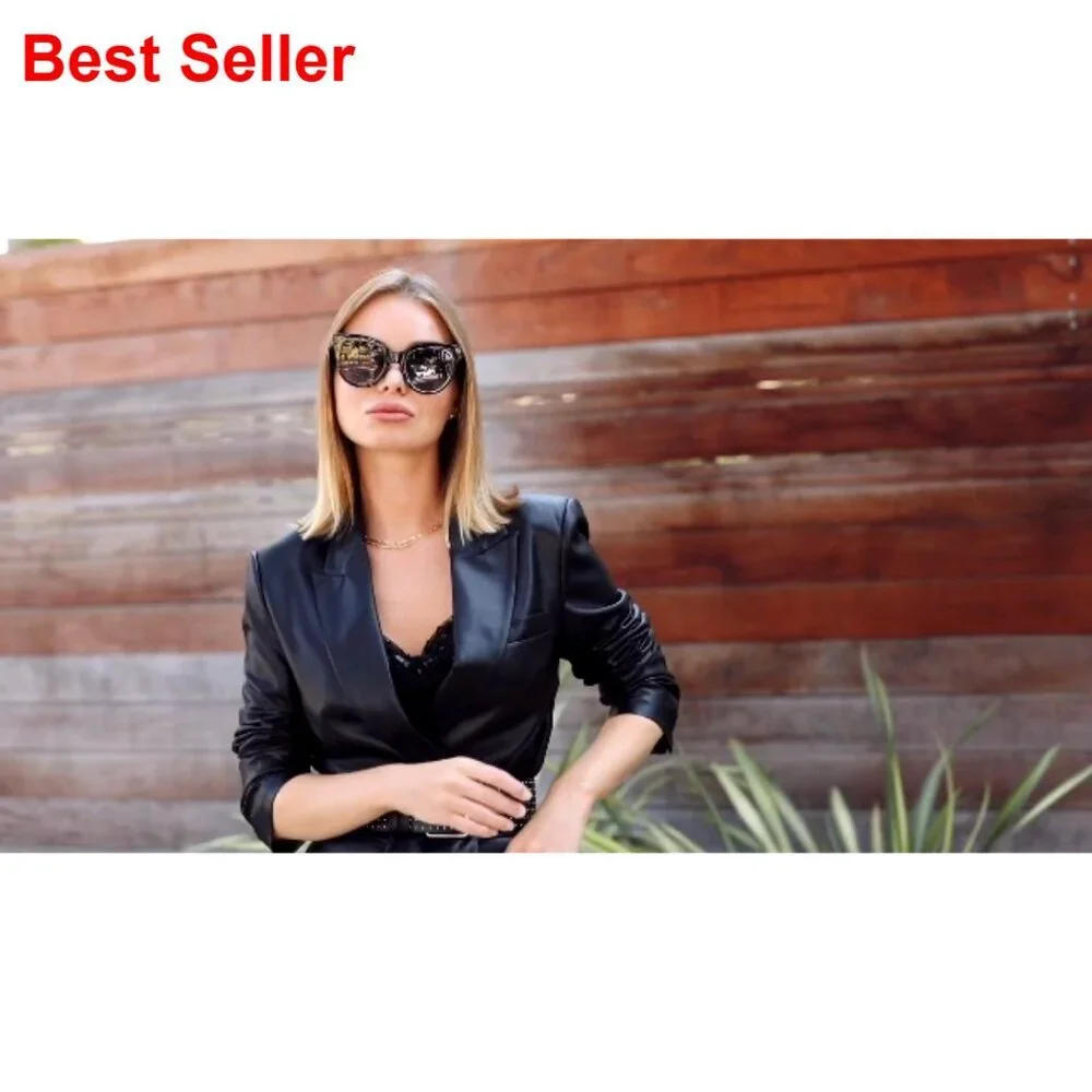 Retro Oversized Cateye Sunglasses Vintage Trendy Shades UV400 Protection